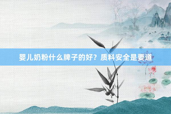 婴儿奶粉什么牌子的好？质料安全是要道