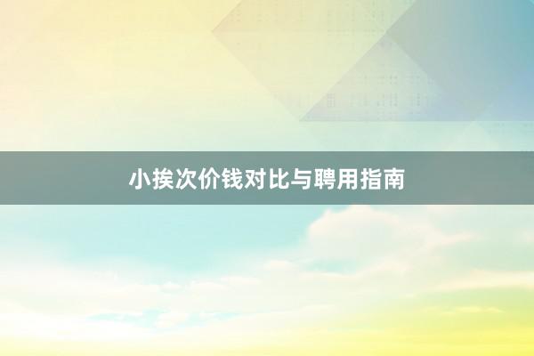 小挨次价钱对比与聘用指南