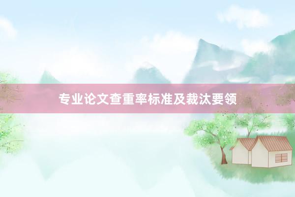专业论文查重率标准及裁汰要领